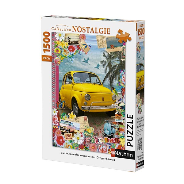 Nathan (87793) - "Sur la Route des Vacances" - 1500 Teile Puzzle