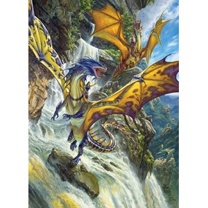 Cobble Hill (51808) - Matthew Stewart: "Drachen am Wasserfall" - 1000 Teile Puzzle