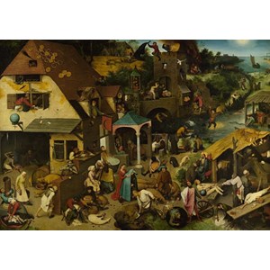D-Toys (73778-1) - Pieter Brueghel the Elder: "Flämische Sprichwörter" - 1000 Teile Puzzle