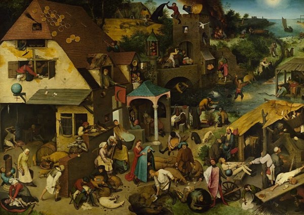 D-Toys (73778-1) - Pieter Brueghel the Elder: "Flämische Sprichwörter" - 1000 Teile Puzzle