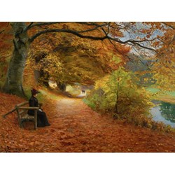 D-Toys (75093) - H. A. Brendekilde: "A Wooded Path in Autumn" - 1000 Teile Puzzle