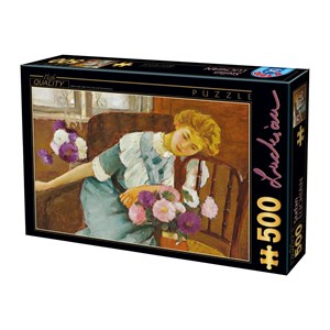 D-Toys (73914) - Stefan Luchian: "Lorica mit Chrysanthemen" - 500 Teile Puzzle