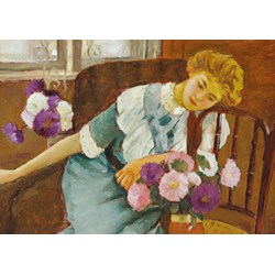 D-Toys (73914) - Stefan Luchian: "Lorica mit Chrysanthemen" - 500 Teile Puzzle