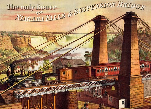 D-Toys (74966) - "The only Route via Niagara Falls & Suspension Bridge" - 1000 Teile Puzzle