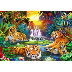 Bluebird Puzzle (70155) - Jan Patrik Krasny: "Family at the Jungle Pool" - 1000 Teile Puzzle