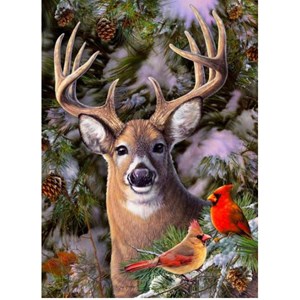 Cobble Hill (85014) - Greg Giordano: "One Deer Two Cardinals" - 500 Teile Puzzle