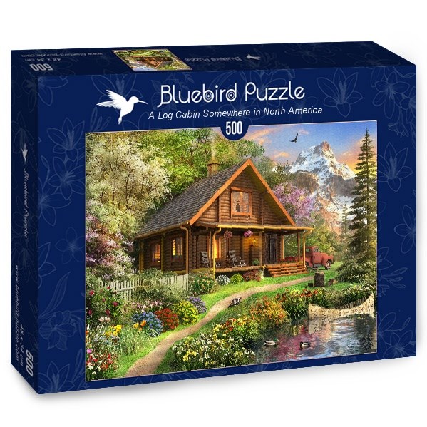 Bluebird Puzzle (70118) - Dominic Davison: "A Log Cabin Somewhere in North America" - 500 Teile Puzzle