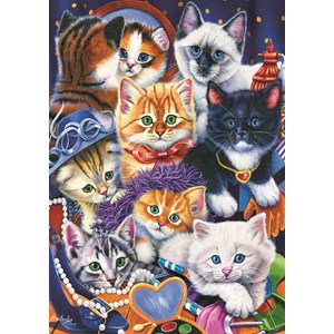 Bluebird Puzzle (70087) - Jenny Newland: "Kittens In Closet" - 1000 Teile Puzzle