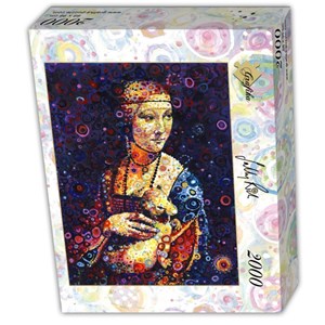 Grafika (t-00887) - Leonardo Da Vinci, Sally Rich: "Lady with an Ermine" - 2000 Teile Puzzle