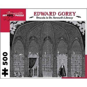 Pomegranate (AA711) - Edward Gorey: "Dracula in Dr. Seward's Library" - 500 Teile Puzzle
