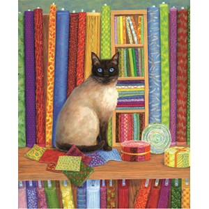 SunsOut (31616) - Linda Elliott: "Quilt Shop Cat" - 1000 Teile Puzzle