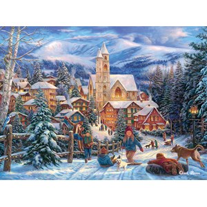 SunsOut (33746) - Chuck Pinson: "Sledding to Town" - 1000 Teile Puzzle