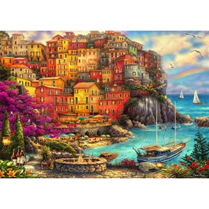 Bluebird Puzzle (70055) - Chuck Pinson: "A Beautiful Day at Cinque Terre" - 2000 Teile Puzzle