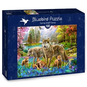 Bluebird Puzzle (70195) - Jan Patrik Krasny: "Spring Wolf Family" - 1500 Teile Puzzle