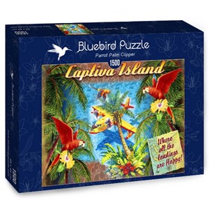 Bluebird Puzzle (70104) - James Mazzotta: "Parrot Palm Clipper" - 1500 Teile Puzzle