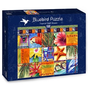 Bluebird Puzzle (70081) - James Mazzotta: "Tropical Quilt Mosaic" - 1500 Teile Puzzle