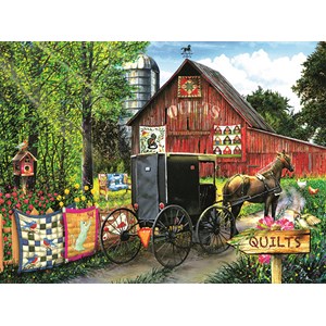 SunsOut (28822) - Tom Wood: "Amish Quilt Sale" - 1000 Teile Puzzle