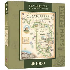 MasterPieces (71798) - "Black Hills Map" - 1000 Teile Puzzle