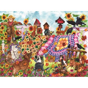 SunsOut (20225) - Wendy Edelson: "Autumn Garden Quilts" - 1000 Teile Puzzle