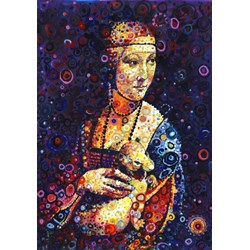 Grafika (02842) - Leonardo Da Vinci, Sally Rich: "Lady with an Ermine" - 1000 Teile Puzzle