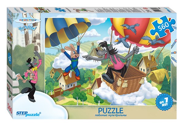 Step Puzzle (78089) - "The Rabbit and the Wolf" - 560 Teile Puzzle