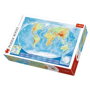 Trefl (45007) - "Große physische Landkarte" - 4000 Teile Puzzle