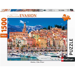 Nathan (87802) - "Menton, Frankreich" - 1500 Teile Puzzle