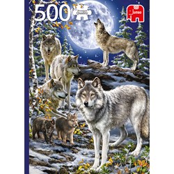 Jumbo (18845) - "Wolfsrudel im Winter" - 500 Teile Puzzle