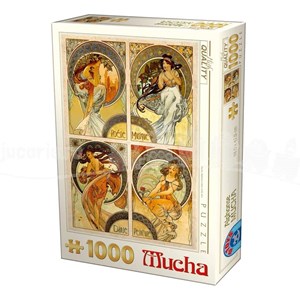 D-Toys (75895) - Alphonse Mucha: "Kunst" - 1000 Teile Puzzle