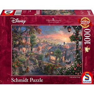Schmidt Spiele (59490) - Thomas Kinkade: "Disney, Susi und Strolch" - 1000 Teile Puzzle