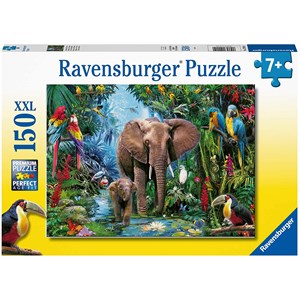 Ravensburger (12901) - "Dschungelelefanten" - 150 Teile Puzzle