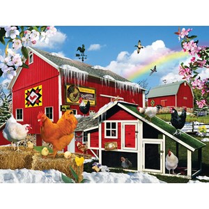 SunsOut (34988) - "Spring Chickens" - 500 Teile Puzzle