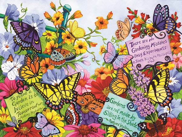 SunsOut (62908) - Nancy Wernersbach: "Butterfly Oasis" - 500 Teile Puzzle