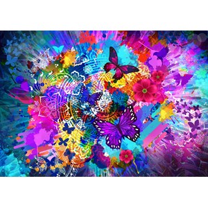 Bluebird Puzzle (70219) - "Flowers and Butterflies" - 1000 Teile Puzzle