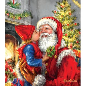 SunsOut (60662) - "Kissing Santa" - 500 Teile Puzzle