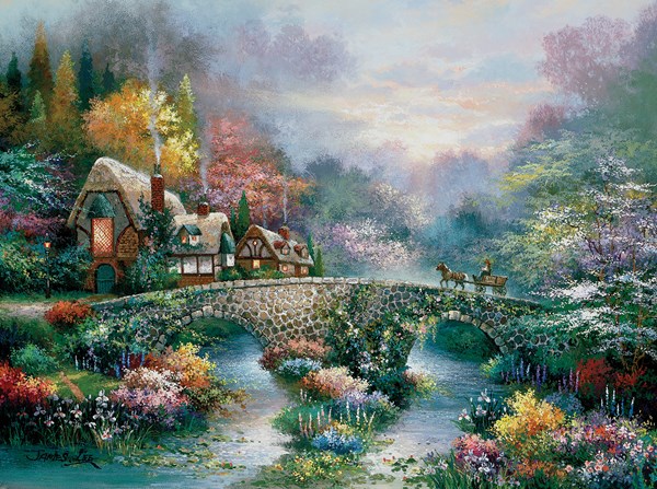 SunsOut (18030) - James Lee: "Peaceful Cottage" - 1000 Teile Puzzle