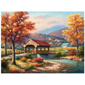 SunsOut (36608) - Sung Kim: "Fall at the Covered Bridge" - 1000 Teile Puzzle
