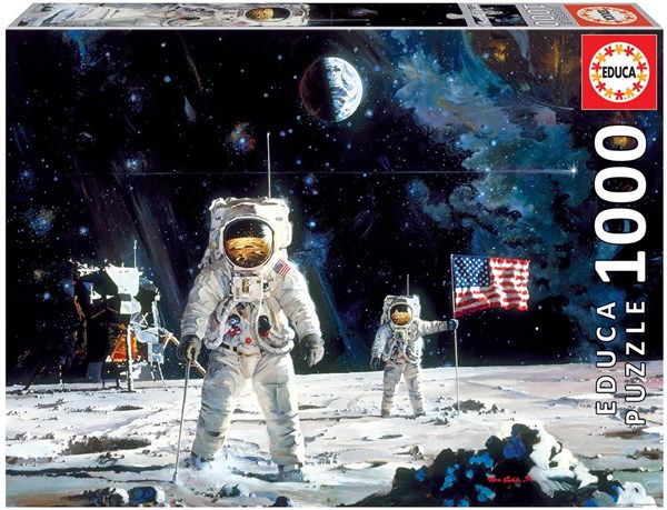 Educa (18459) - Robert McCall: "First Men on the Moon" - 1000 Teile Puzzle