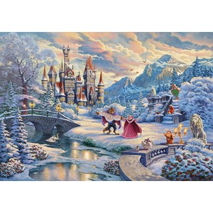 Schmidt Spiele (59671) - Thomas Kinkade: "Disney, Die Schöne und das Biest, Zauberhafter Winterabend" - 1000 Teile Puzzle