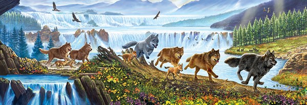 SunsOut (57356) - Steve Crisp: "Wolves on the Run" - 500 Teile Puzzle