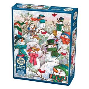 Cobble Hill (85081) - Janet Stever: "Hill of a Lot of Snowmen" - 500 Teile Puzzle