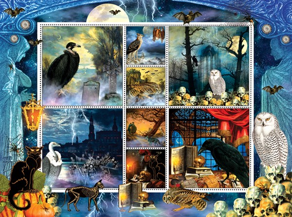 SunsOut (55926) - Finchley Paper Arts: "Halloween Stamps Spooky" - 1000 Teile Puzzle