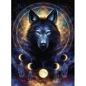 Ravensburger (13970) - "Leuchtender Wolf" - 500 Teile Puzzle