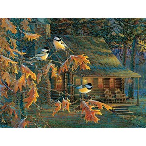 SunsOut (29034) - Sam Timm: "Cabin Chickadees" - 500 Teile Puzzle