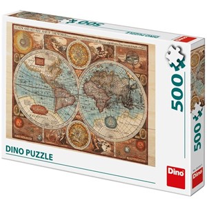 Dino (50230) - "Antike Weltkarte, 1626" - 500 Teile Puzzle