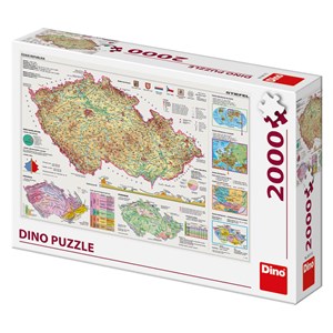Dino (56117) - "Karte der Tschechischen Republik" - 2000 Teile Puzzle