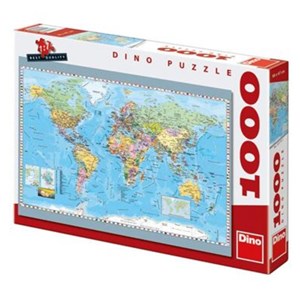 Dino (53248) - "Weltkarte (auf Englisch)" - 1000 Teile Puzzle