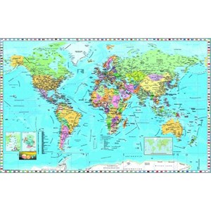 Dino (53248) - "Weltkarte (auf Englisch)" - 1000 Teile Puzzle