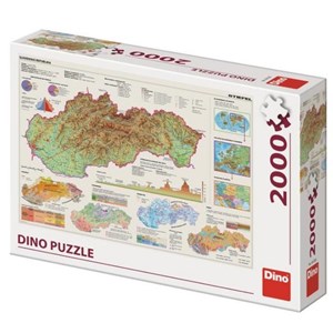 Dino (56120) - "Karte der Slowakei" - 2000 Teile Puzzle