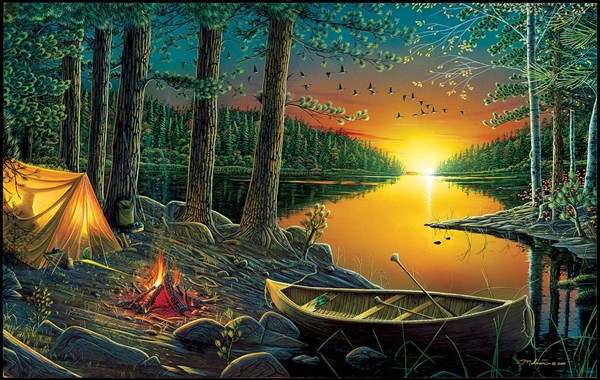 SunsOut (51844) - Ervin Molnar: "Evening by the Lake" - 550 Teile Puzzle